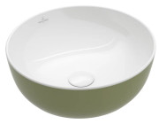 Раковина для ванной Villeroy & Boch Artis ⌀43 см без перелива TitanCeram sage green (зеленый шалфей) 417943BCS8