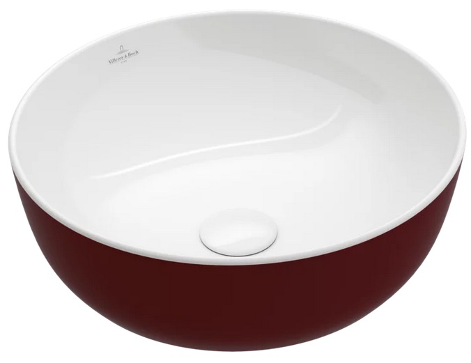 Раковина для ванной Villeroy & Boch Artis ⌀43 см без перелива TitanCeram bordeaux (бордо) 417943BCS9