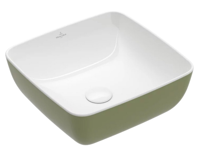 Раковина для ванной Villeroy & Boch Artis 41х41 см без перелива TitanCeram sage green (зеленый шалфей) 417841BCS8