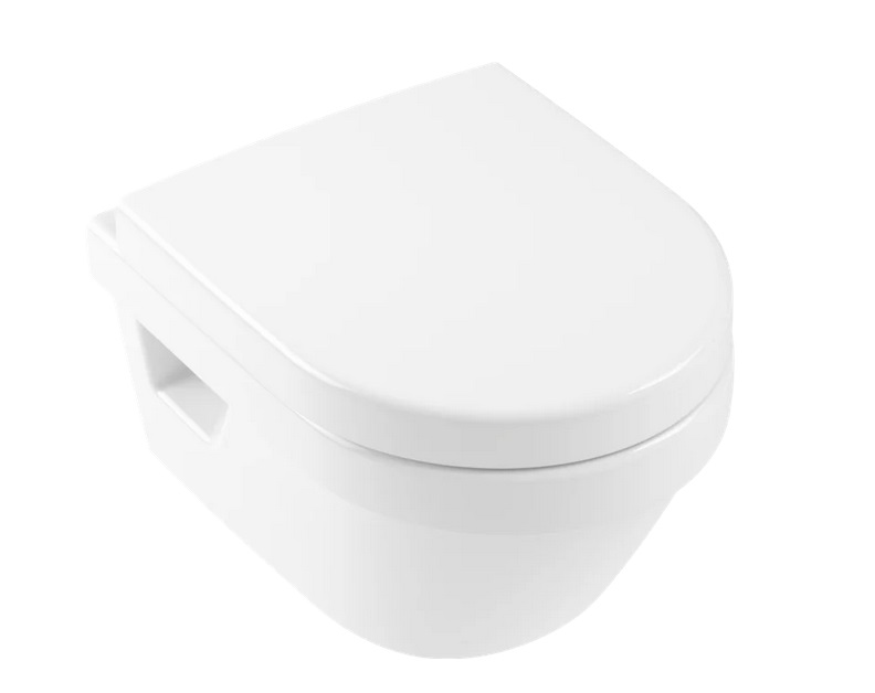 Підвісний унітаз Villeroy & Boch Architectura Compact 35х48 см санітарна кераміка CeramicPlus з AntiBac альпійський білий 4687R0T2