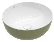 Раковина для ванной Villeroy & Boch Artis ⌀43 см без перелива TitanCeram sage green (зеленый шалфей) 417943BCS8