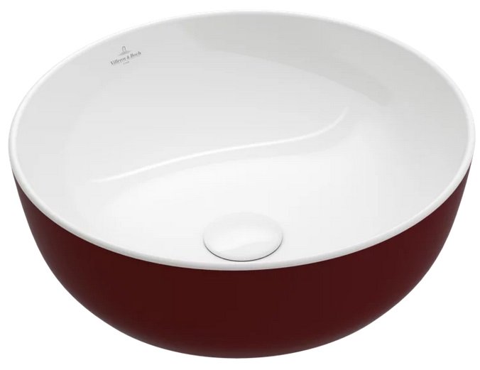 Раковина для ванної кімнати Villeroy & Boch Artis ⌀43 см без переливу TitanCeram bordeaux (бордо) 417943BCS9