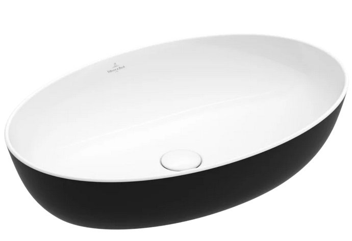 Раковина для ванної кімнати Villeroy & Boch Artis 61х41 см без переливу TitanCeram coal black (вугільно-чорний) 419861BCT8