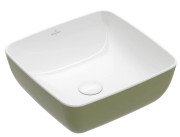 Раковина для ванної Villeroy & Boch Artis 41х41 см без переливу TitanCeram sage green (зелена шавлія) 417841BCS8