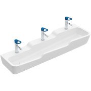 Раковина многоместная Villeroy & Boch O.Novo Kids 130х43 см CeramicPlus альпийский белый 4A0813R1