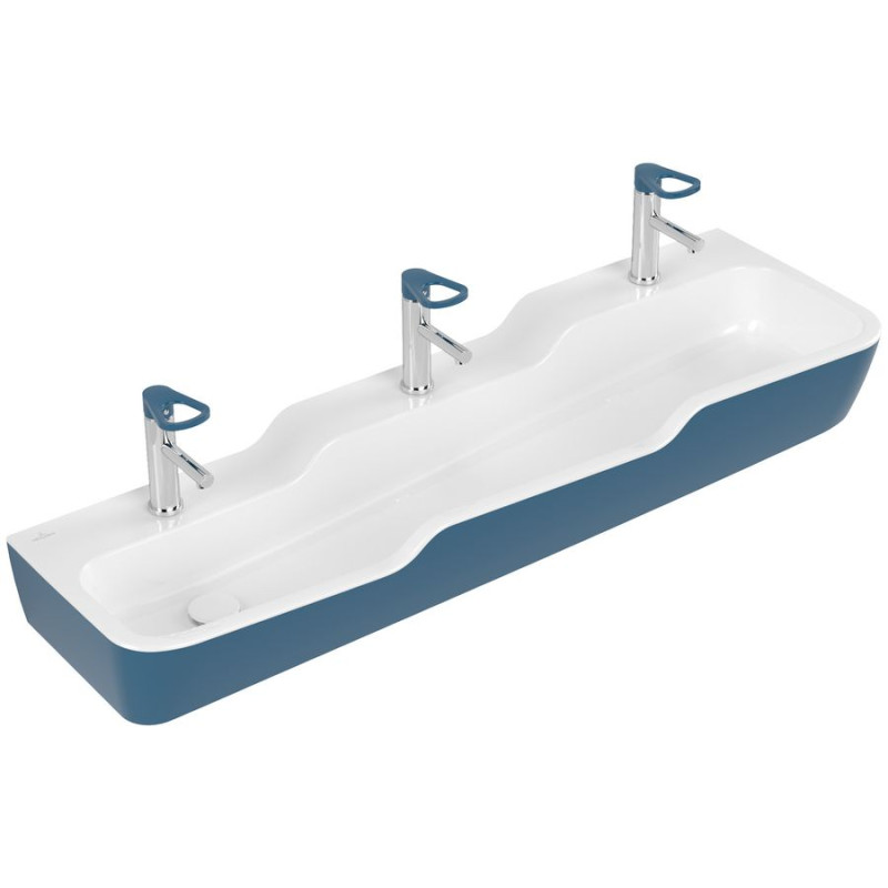 Раковина багатомісна Villeroy & Boch O.Novo Kids 130х43 см сантехнічна кераміка синій океан 4A0813BC9A