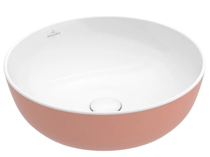 Раковина для ванної кімнати Villeroy & Boch Artis ⌀43 см без переливу TitanCeram powder (пудра) 417943BCT0