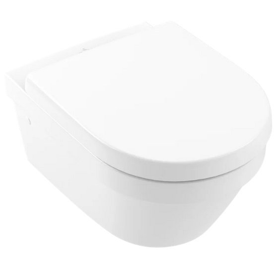 Підвісний унітаз Villeroy & Boch Architectura 37х53 см з кришкою санітарна кераміка CeramicPlus альпійський білий 4694HRR1