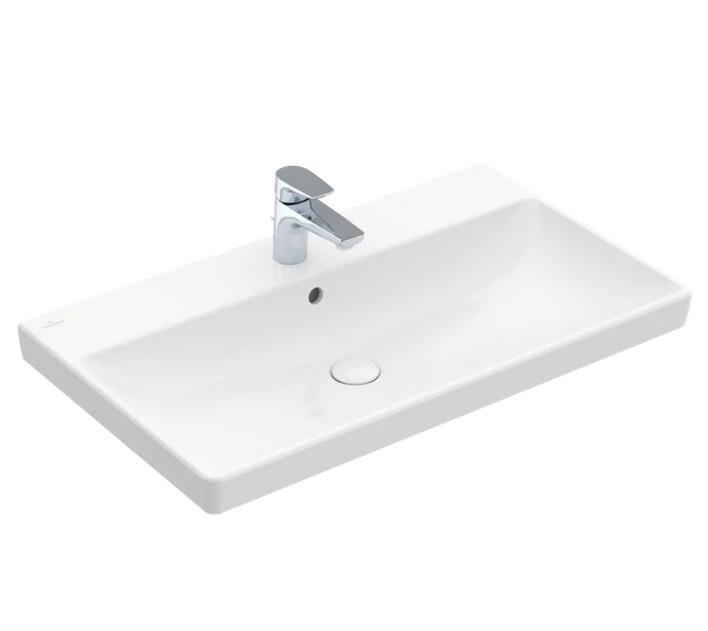 Раковина Villeroy & Boch Avento 80х47 см с переливом санитарная керамика CeramicPlus альпийский белый 415680R1