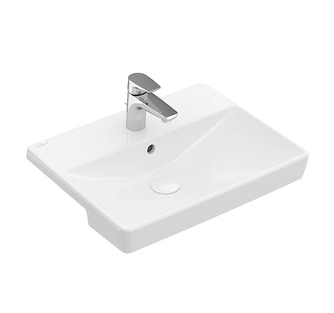 Раковина Villeroy&Boch Avento 55х44 см нешліфована санітарна кераміка CeramicPlus кам'яний білий 4A0655RW