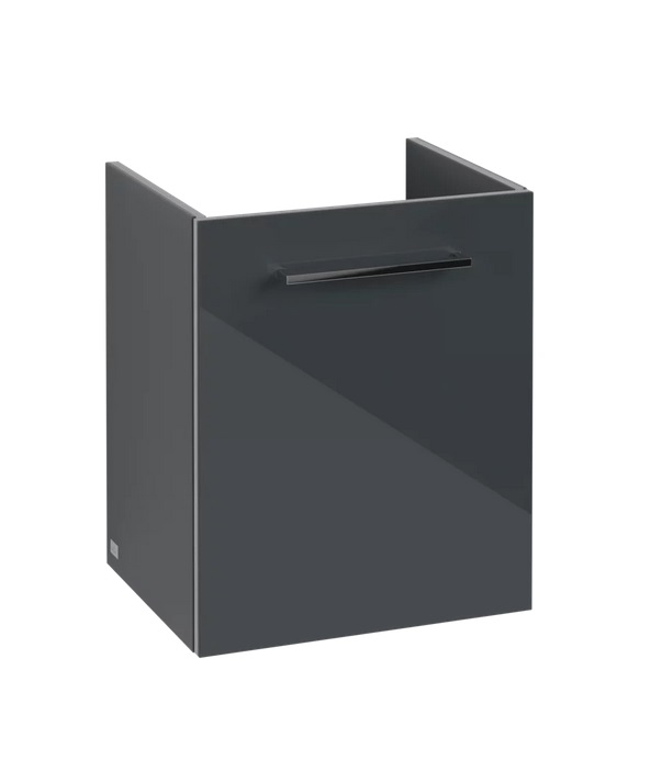 Тумба під раковину Villeroy & Boch Avento 43х38,4 см петлі зліва МДФ з акриловим покриттям скло сіре A88700B1