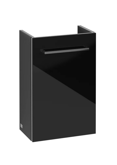 Тумба під раковину Villeroy & Boch Avento 34х23,4 см петлі праворуч МДФ з акриловим покриттям скло чорне A87601B3