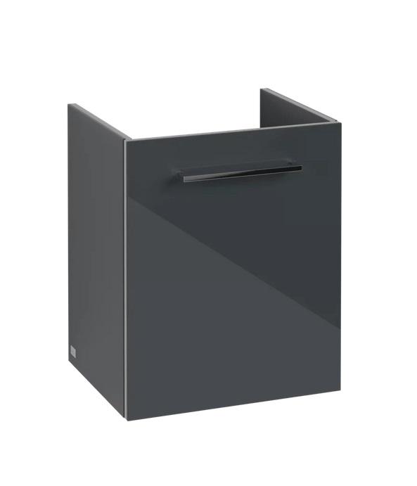Тумба під раковину Villeroy & Boch Avento 43х38,4 см петлі зліва МДФ з акриловим покриттям скло сіре A88700B1