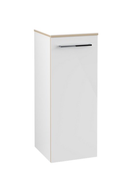 Шафка для ванної Villeroy & Boch Avento 35х40,4 см петлі праворуч МДФ з акриловим покриттям скло біле A89501B4