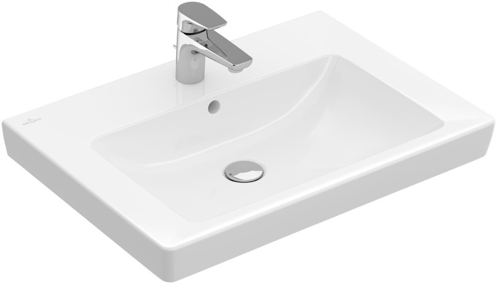 Раковина для ванной Villeroy & Boch Subway 2.0 65х47 см санитарная керамика CeramicPlus альпийский белый 7113KGR1