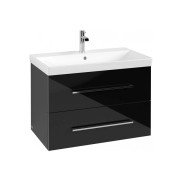 Тумба под раковину Villeroy & Boch Avento 78х48,4 см МДФ с акриловым покрытием стекло черное A89100B3