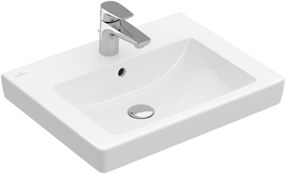 Раковина для ванной Villeroy & Boch Subway 2.0 55х45 см санитарная керамика CeramicPlus альпийский белый 7113F5R1