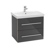 Тумба под раковину Villeroy & Boch Avento 58х48,4 см МДФ с акриловым покрытием стекло серое A88900B1