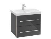 Тумба под раковину Villeroy & Boch Avento 63х48,4 см МДФ с акриловым покрытием стекло серое A89000B1