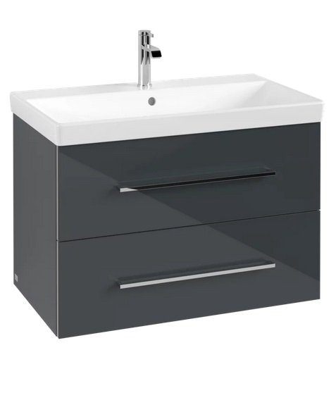 Тумба под раковину Villeroy & Boch Avento 78х48,4 см МДФ с акриловым покрытием стекло серое A89100B1