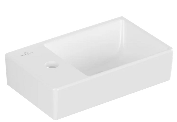 Раковина Villeroy&Boch Avento 36х22 см чаша праворуч санітарна кераміка CeramicPlus кам'яний білий 43003RRW