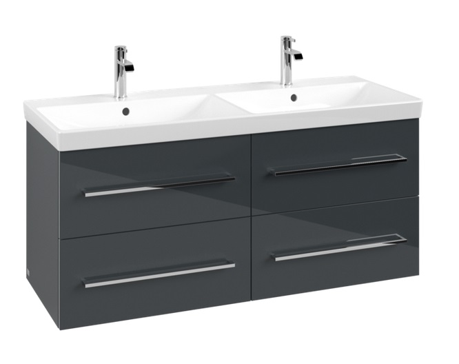 Тумба под раковину Villeroy & Boch Avento 118х48,4 см МДФ с акриловым покрытием стекло серое A89300B1