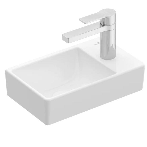 Раковина Villeroy & Boch Avento 36х22 см чаша слева санитарная керамика CeramicPlus каменный белый 43003LRW