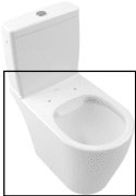 Чаша унитаза-компакта Villeroy & Boch Avento 37х64 см санитарная керамика CeramicPlus альпийский белый 5644R0R1