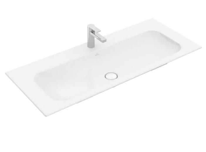 Раковина Villeroy & Boch Finion 120х50 см із прихованим переливом TitanCeram CeramicPlus кам'яний білий 4164CBRW