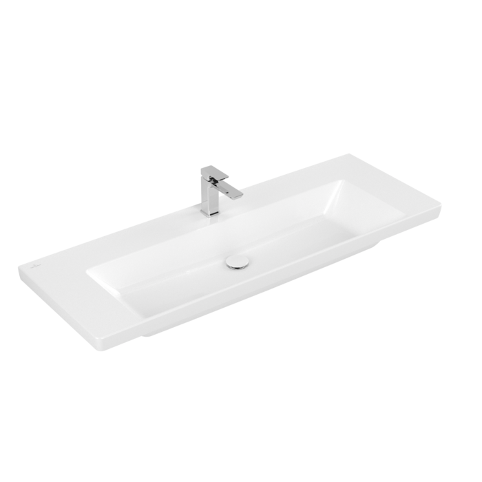 Раковина Villeroy & Boch Subway 3.0 130х47,5 см TitanCeram CeramicPlus альпийский белый 4A70D2R1