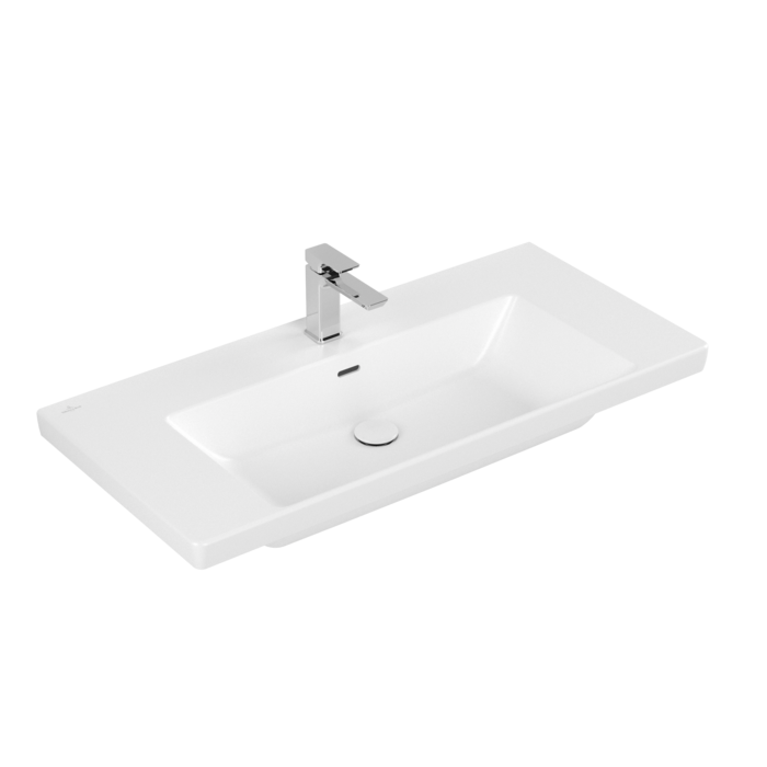 Раковина Villeroy & Boch Subway 3.0 100х47 см TitanCeram CeramicPlus каменный белый 4A70A5RW