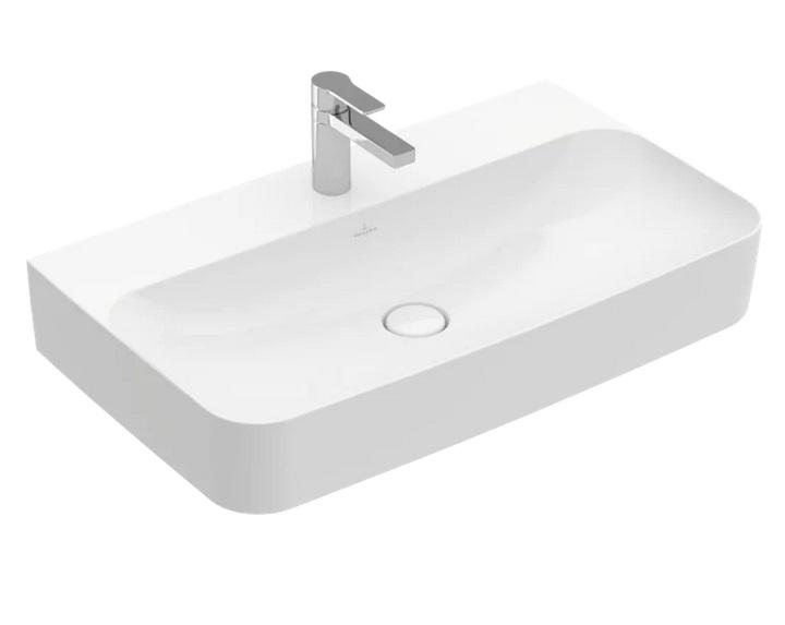 Раковина Villeroy & Boch Finion 80х47 см без переливу TitanCeram CeramicPlus кам'яний білий 416881RW