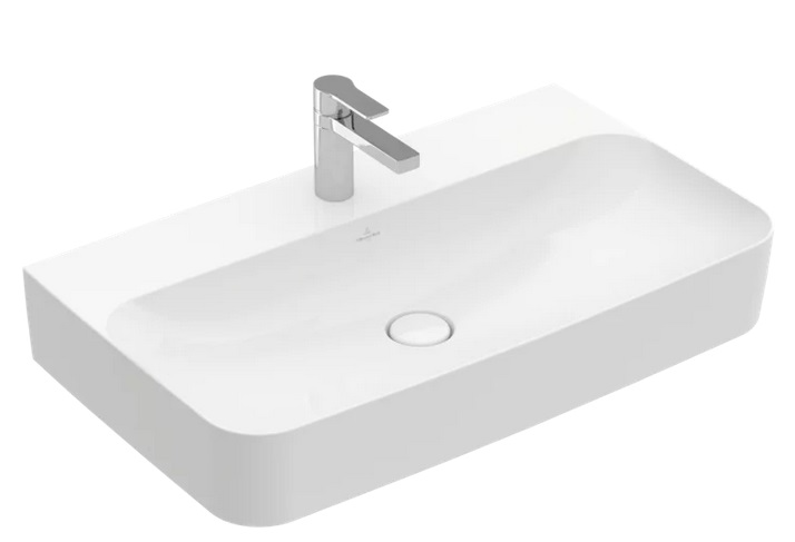 Раковина Villeroy & Boch Finion 80х47 см шлифованная без перелива TitanCeram CeramicPlus альпийский белый 41688LR1