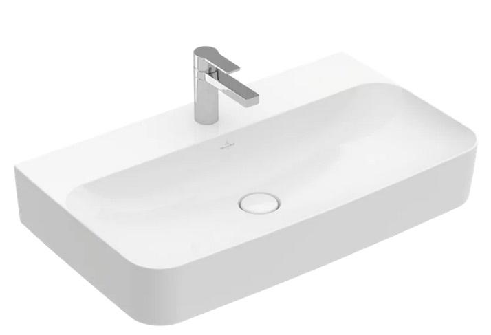 Раковина Villeroy & Boch Finion 80х47 см шлифованная без перелива TitanCeram CeramicPlus альпийский белый 41688LR1