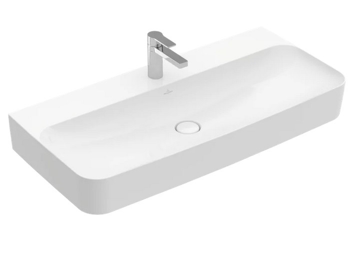 Раковина Villeroy & Boch Finion 100х47 см із прихованим переливом TitanCeram CeramicPlus кам'яний білий 4168ABRW