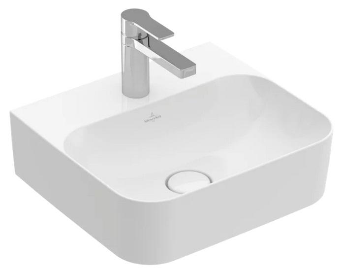 Раковина Villeroy & Boch Finion 43х39 см із прихованим переливом TitanCeram CeramicPlus кам'яний білий 436444RW