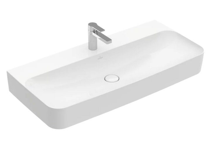 Раковина Villeroy & Boch Finion 100х47 см без переливу TitanCeram CeramicPlus кам'яний білий 41681HRW