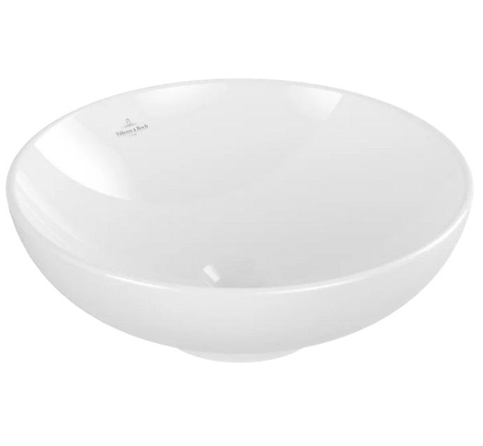 Раковина Villeroy & Boch Loop & Friends ⌀42 см с переливом TitanCeram CeramicPlus альпийский белый 4A4600R1