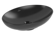 Раковина Villeroy & Boch Loop & Friends 56х38 см с переливом TitanCeram CeramicPlus Ebony (черный матовый) 4A4700S5