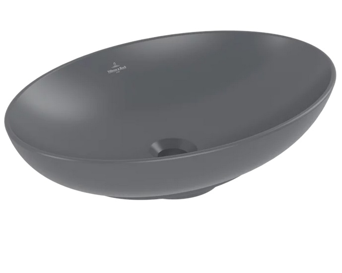 Раковина Villeroy & Boch Loop & Friends 56х38 см с переливом TitanCeram CeramicPlus графит 4A4700i4