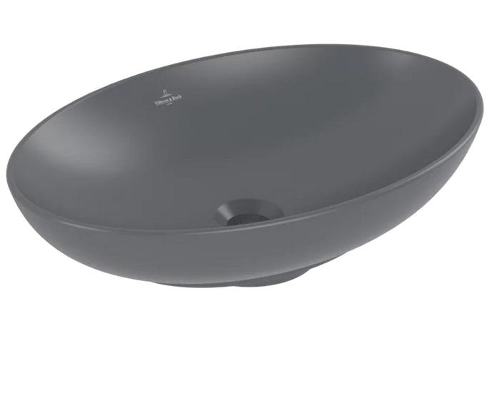 Раковина Villeroy & Boch Loop & Friends 56х38 см с переливом TitanCeram CeramicPlus графит 4A4700i4
