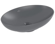 Раковина Villeroy & Boch Loop & Friends 56х38 см с переливом TitanCeram CeramicPlus графит 4A4700i4