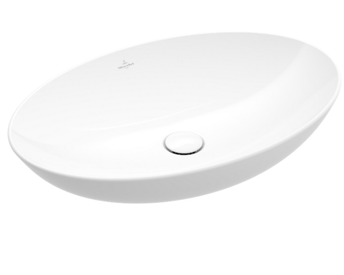 Раковина Villeroy & Boch Loop & Friends 62х42 см с переливом TitanCeram CeramicPlus каменный белый 4A4800RW