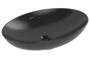 Раковина Villeroy & Boch Loop & Friends 62х42 см с переливом TitanCeram CeramicPlus Ebony (черный матовый) 4A4800S5