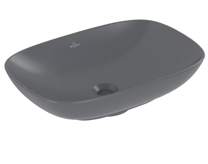 Раковина Villeroy & Boch Loop & Friends 56х38 см із переливом TitanCeram CeramicPlus графіт 4A4900i4