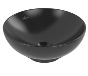 Раковина Villeroy & Boch Loop & Friends ⌀38 см з переливом TitanCeram CeramicPlus  Ebony (черний матовий) 4A4500S5