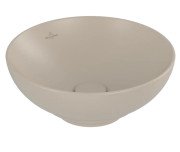 Раковина Villeroy & Boch Loop & Friends ⌀38 см с переливом TitanCeram CeramicPlus миндаль 4A4500AM