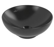 Раковина Villeroy & Boch Loop & Friends ⌀38 см без переливу TitanCeram CeramicPlus Ebony (чорний матовий) 4A4501S5