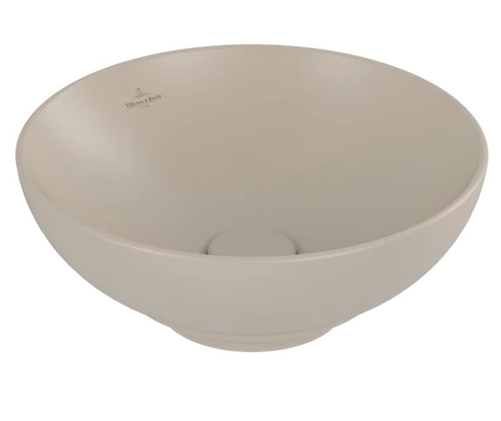 Раковина Villeroy & Boch Loop & Friends ⌀38 см без перелива TitanCeram CeramicPlus миндаль 4A4501AM