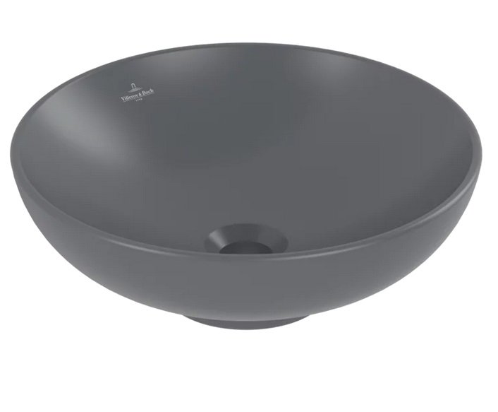 Раковина Villeroy & Boch Loop & Friends ⌀42 см без перелива TitanCeram CeramicPlus графит 4A4601i4